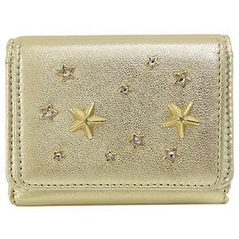 Portefeuille bi-fold motif étoile Jimmy Choo Doré