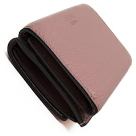 Fendi-Fendi Tri-fold Wallet in Pink Greige Leather-Other