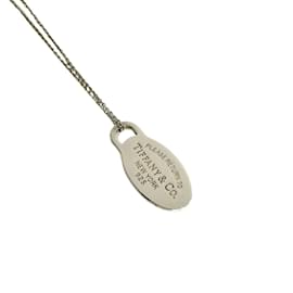 Tiffany & Co-Tiffany Return to Oval Tag Silver 925 Chain Necklace-Silvery