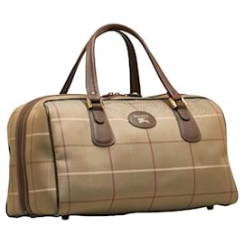 Burberry-Burberry Check Boston Bag-Brown,Khaki