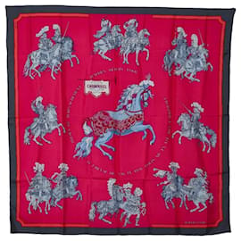 Hermès-Hermes Carre 90 CARROUSLL Scarf-Pink,Multiple colors