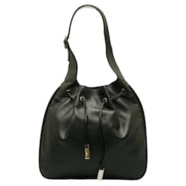 Gucci-Sac à épaule en cuir noir Gucci-Noir