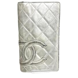 Chanel-Chanel Cambon Line Coco Mark Silver Long Wallet-Other