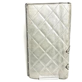 Chanel-Chanel Cambon Line Coco Mark Silver Long Wallet-Other