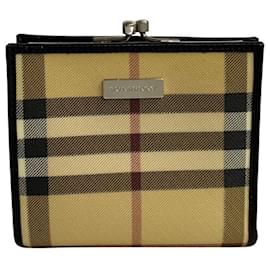 Burberry-Burberry Bi-Fold Wallet-Black,Beige