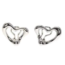 Tiffany & Co-Boucles d'oreilles clip en argent en forme de cœur Tiffany-Argenté