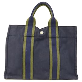 Hermès-Hermes Sac Foul Tou PM Handbag-Green,Navy blue