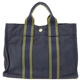 Hermès-Hermes Sac Foul Tou PM Handbag-Green,Navy blue