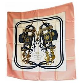 Hermès-Hermes Carre 90 Ceremony Bridle Scarf-Pink