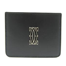 Cartier-Cartier DOUBLE C DE CARTIER Leather Card Case-Black