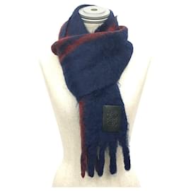 Loewe-Loewe Navy Mohair Wool Stole-Navy blue