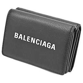 Balenciaga-Balenciaga Compact Leather Wallet-Black