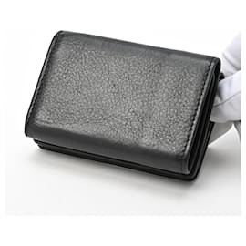 Balenciaga-Balenciaga Compact Leather Wallet-Black