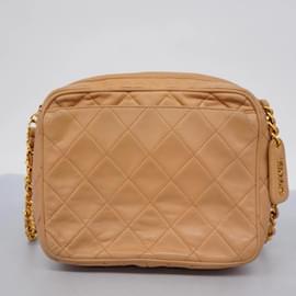 Chanel-Chanel Matelasse Chain Shoulder Bag-Beige