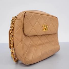 Chanel-Chanel Matelasse Chain Shoulder Bag-Beige