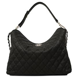 Chanel-Chanel Black Caviar Leather Handbag-Black