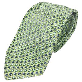 Hermès Gravata de seda verde Hermes Verde
