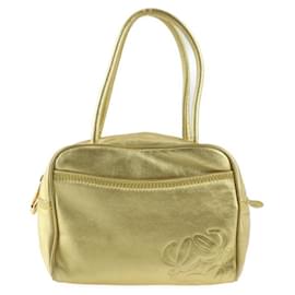 Loewe-Loewe Anagram Handbag in Gold Leather-Golden