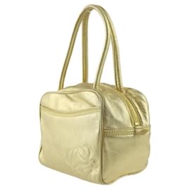 Loewe-Loewe Anagram Handbag in Gold Leather-Golden