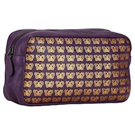 Bottega Veneta-Bottega Veneta Butterfly Pouch in Purple Leather-Purple