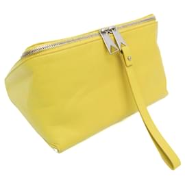 Bottega Veneta-Bottega Veneta Yellow Leather Clutch Bag-Yellow