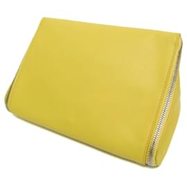 Bottega Veneta-Bottega Veneta Yellow Leather Clutch Bag-Yellow