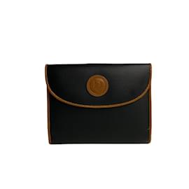 Christian Dior-Christian Dior Leather Bifold Wallet-Brown,Black