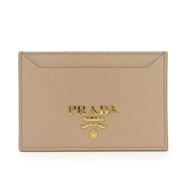 Prada-Prada Saffiano Beige Business Card Case-Beige