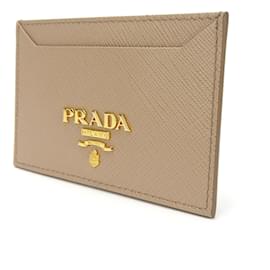 Prada-Prada Saffiano Beige Business Card Case-Beige