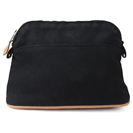 Hermès-Hermes Bolide Canvas Pouch in Black-Black