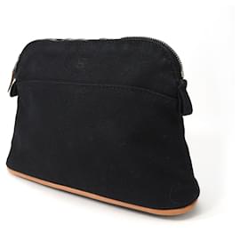 Hermès-Hermes Bolide Canvas Pouch in Black-Black