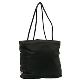 Prada-Prada Triangle Plate Tote Bag-Black