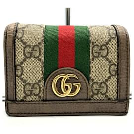 Gucci-Gucci Brown GG Supreme Bi-Fold Wallet-Brown