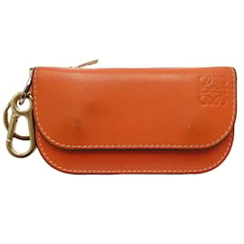 Loewe-Loewe Mini Wallet Gate Trifold in Orange Leather-Orange