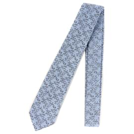 Hermès-HERMES Light Blue Cotton Cravat-Light blue
