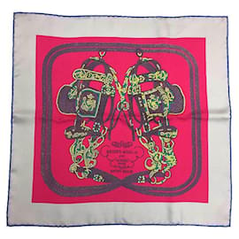 Hermès-Hermes Brides de Gala Silk Scarf-Brown,Pink