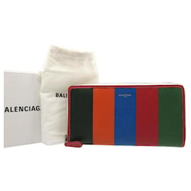 Balenciaga-Portefeuille long en cuir multicolore BAZAR de Balenciaga-Rouge,Multicolore