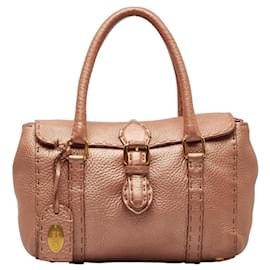 Fendi-Fendi Selleria Handbag-Pink,Golden