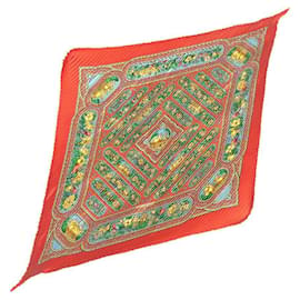 Hermès-Hermes Orange Silk Scarf-Orange