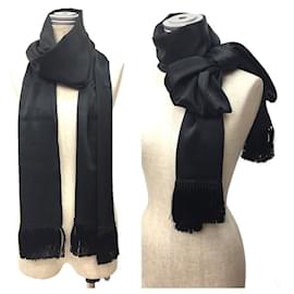 Céline-Celine Black Silk Stole-Black