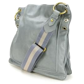 Bally-BALLY Light Blue Leather Shoulder Bag-Light blue