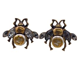 Gucci-Boucles d'oreilles GUCCI Bee Interlocking G-Doré