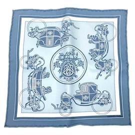 Hermès-Hermes Carre Nano 20cm Ex-Libris Scarf-Blue