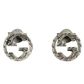 Gucci-Gucci Interlocking G Silver Stud Earrings-Other