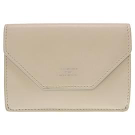 Balenciaga-Balenciaga Leather Ivory Trifold Wallet-Cream