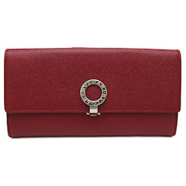 Bulgari-Bvlgari Bvlgari Women's Leather Long Wallet-Dark red