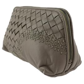 Bottega Veneta-Bottega Veneta Intrecciato Pouch-Grey