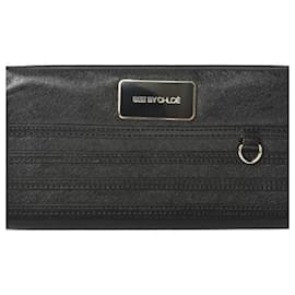 See by Chloé-See by Chloé Black Lambskin Long Wallet-Black