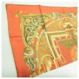 Hermès-Hermes CARRE 90 ANIMAUX SOLAIRES Silk Scarf-Multiple colors,Orange