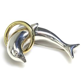 Tiffany & Co-Tiffany & Co. Dolphin Brooch-Silvery,Golden